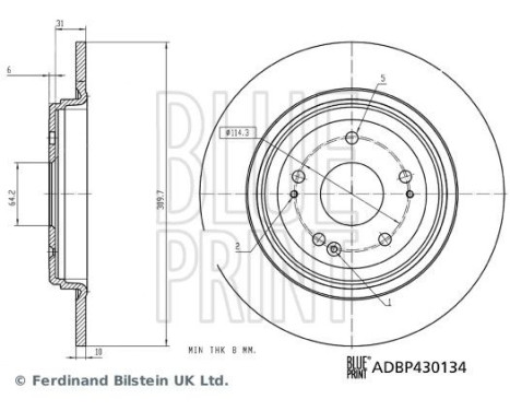 Disque de frein ADBP430134 Blue Print