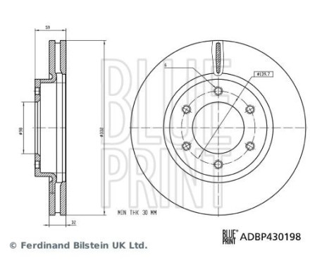 Disque de frein ADBP430198 Blue Print