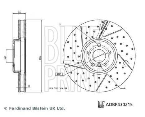 Disque de frein ADBP430215 Blue Print