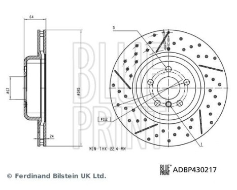 Disque de frein ADBP430217 Blue Print