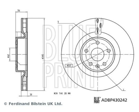 Disque de frein ADBP430242 Blue Print