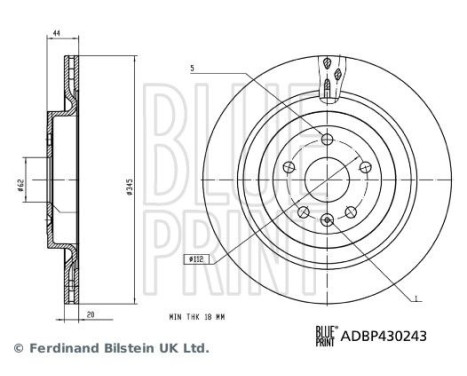 Disque de frein ADBP430243 Blue Print