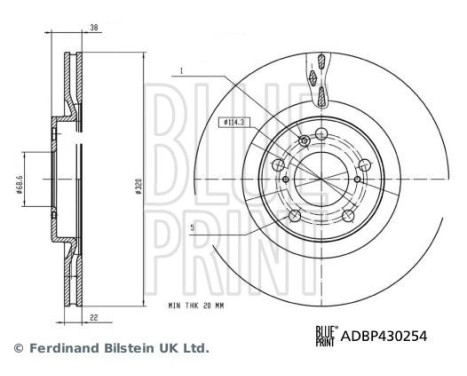 Disque de frein ADBP430254 Blue Print