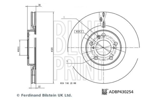 Disque de frein ADBP430254 Blue Print