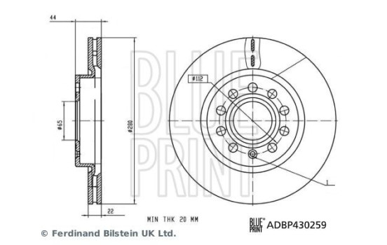 Disque de frein ADBP430259 Blue Print