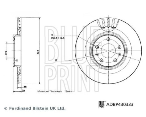 Disque de frein ADBP430333 Blue Print