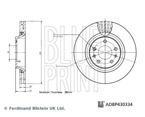 Disque de frein ADBP430334 Blue Print