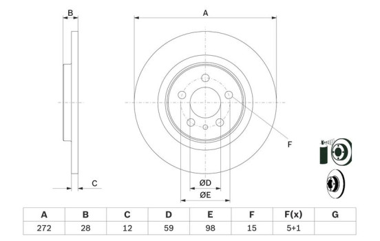 Disque de frein BD1001 Bosch, Image 5