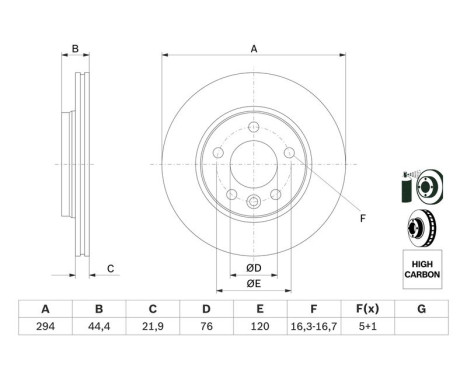Disque de frein BD1027 Bosch, Image 5