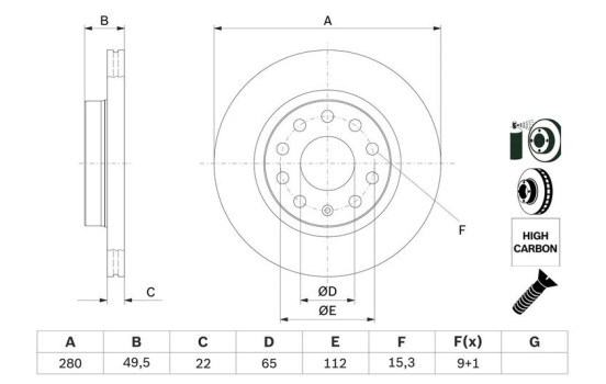 Disque de frein BD1028 Bosch, Image 6