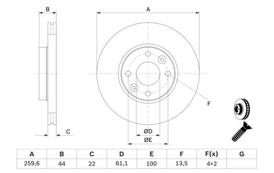 Disque de frein BD1033 Bosch, Image 5