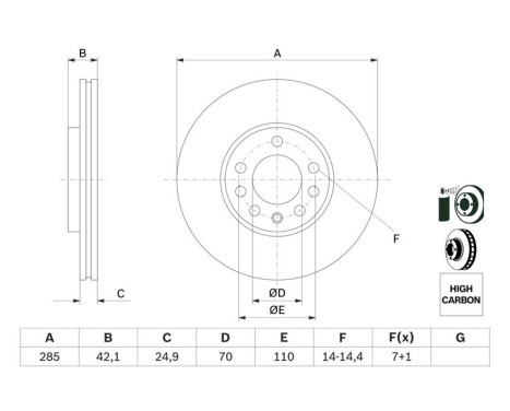 Disque de frein BD1037 Bosch, Image 5