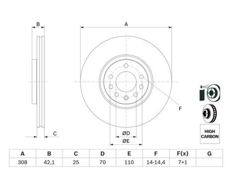 Disque de frein BD1043 Bosch, Image 5
