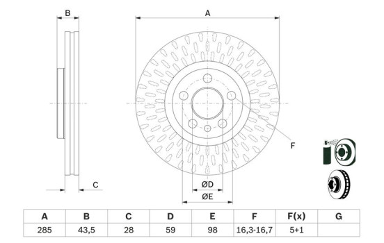 Disque de frein BD1044 Bosch, Image 5