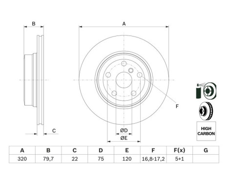 Disque de frein BD1045 Bosch, Image 5