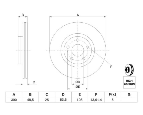 Disque de frein BD1050 Bosch, Image 5