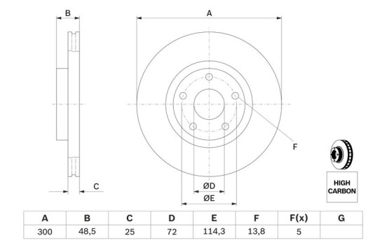 Disque de frein BD1056 Bosch, Image 5