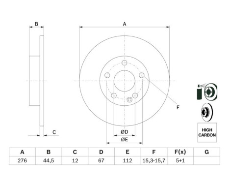 Disque de frein BD1057 Bosch, Image 5