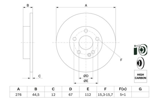 Disque de frein BD1057 Bosch, Image 5