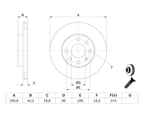 Disque de frein BD1061 Bosch, Image 5