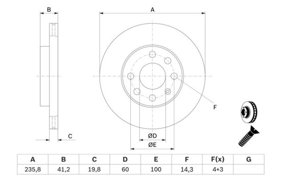 Disque de frein BD1061 Bosch, Image 5