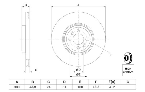 Disque de frein BD1076 Bosch, Image 5