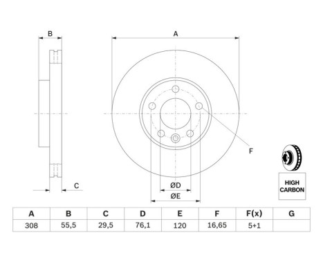 Disque de frein BD1078 Bosch, Image 5