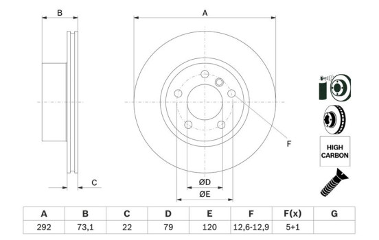 Disque de frein BD1082 Bosch, Image 5