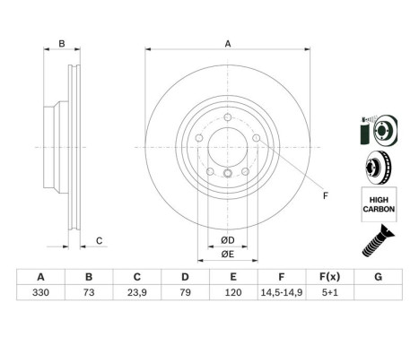 Disque de frein BD1083 Bosch, Image 5