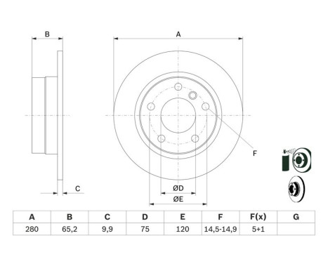 Disque de frein BD1085 Bosch, Image 5