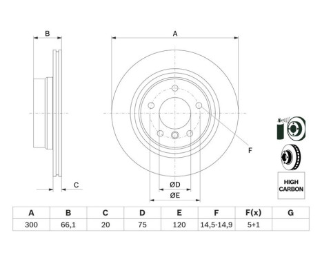 Disque de frein BD1086 Bosch, Image 5