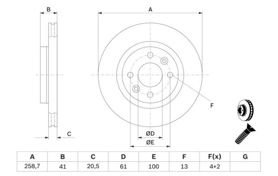 Disque de frein BD109 Bosch, Image 5
