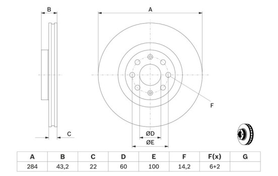 Disque de frein BD1091 Bosch, Image 5