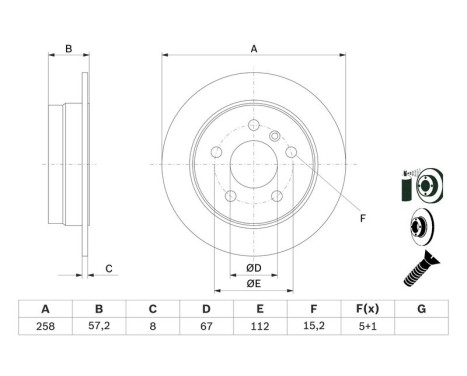 Disque de frein BD1101 Bosch, Image 5