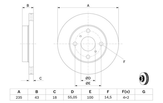 Disque de frein BD1110 Bosch, Image 5