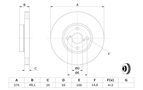 Disque de frein BD1111 Bosch, Image 5
