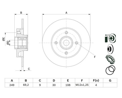 Disque de frein BD1124 Bosch, Image 5