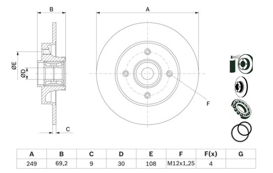 Disque de frein BD1124 Bosch, Image 5