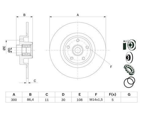 Disque de frein BD1125 Bosch, Image 5