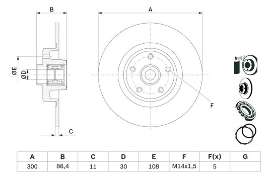 Disque de frein BD1125 Bosch, Image 5
