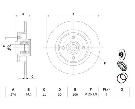 Disque de frein BD1126 Bosch, Image 5