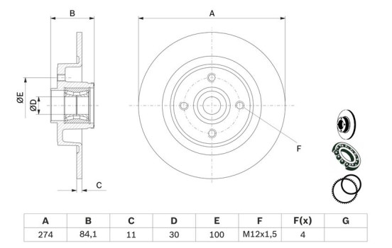 Disque de frein BD1126 Bosch, Image 5