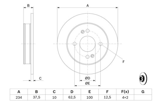Disque de frein BD1134 Bosch, Image 5