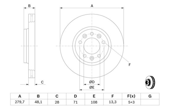 Disque de frein BD1144 Bosch, Image 5