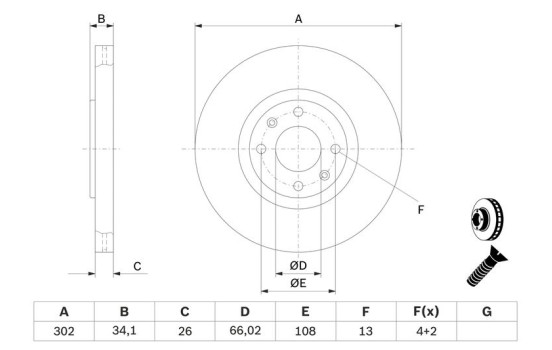 Disque de frein BD1151 Bosch, Image 5