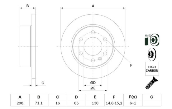Disque de frein BD1158 Bosch, Image 5