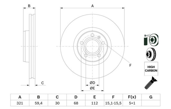 Disque de frein BD1163 Bosch, Image 5