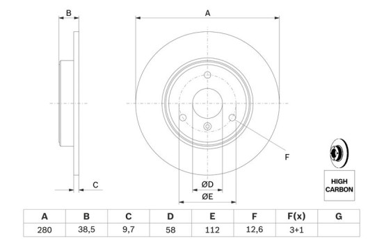 Disque de frein BD1168 Bosch, Image 5