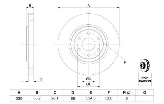 Disque de frein BD1200 Bosch, Image 5