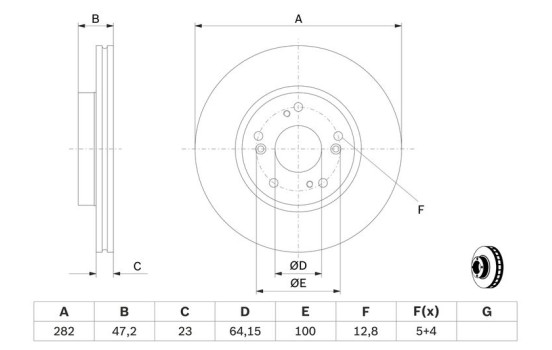 Disque de frein BD1204 Bosch, Image 5